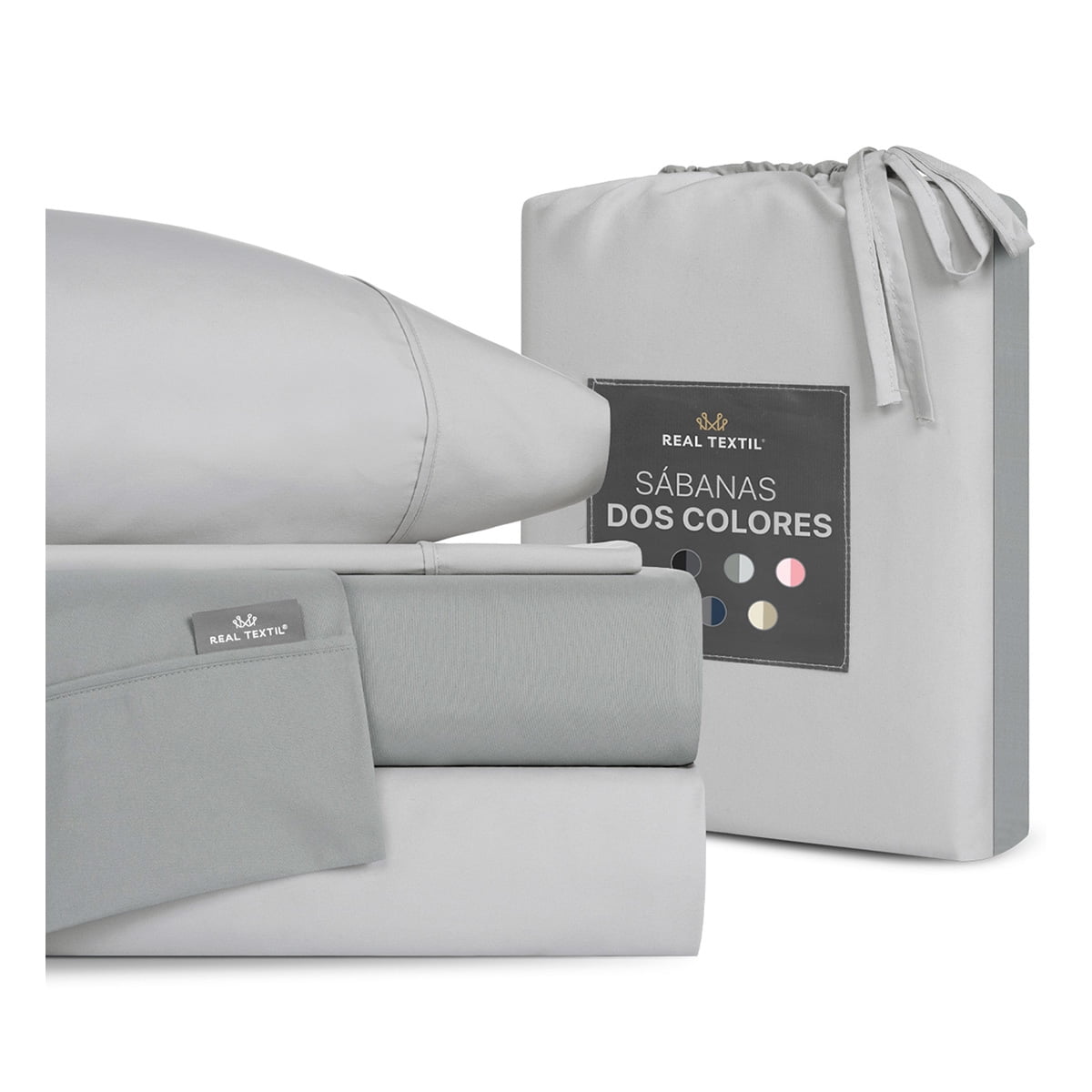 Juego de Sábanas Real Textil Individual Duotono de Microfibra Ultra ...