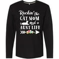 thumbnail image 3 of Inktastic Rockin' the Cat Mom and Aunt Life Long Sleeve T-Shirt, 3 of 5