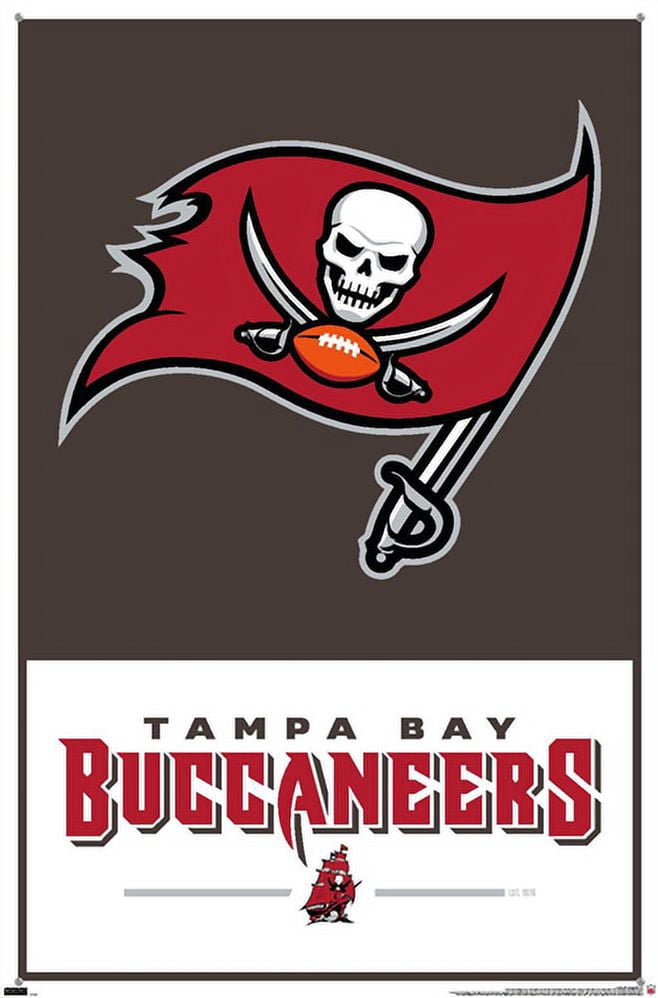 NFL Tampa Bay Buccaneers - Logo 21 Wall Poster with Push Pins, 22.375" x 34"