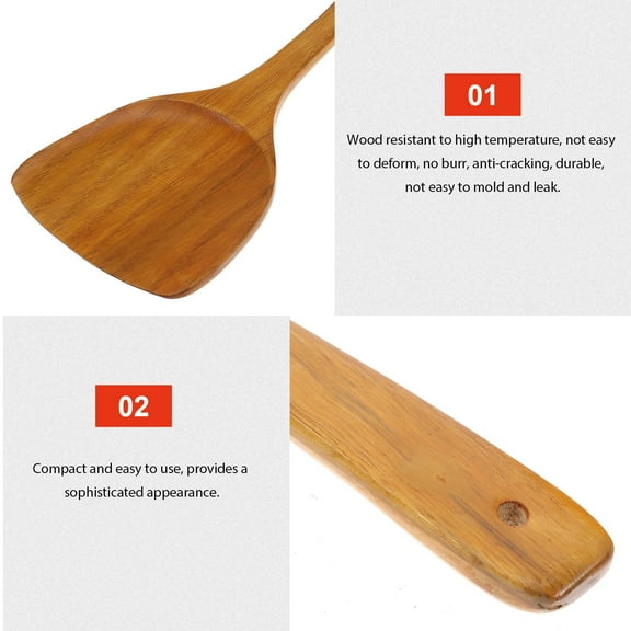 Hilingoto Clearance Kitchenware Cooking Spatula Wooden Spatula Household Stir Fry Spatula Non Stick Pan Baking Tools Cooking Wood Wooden Turner Kitchen Utensils Spatula, 1*Cooking Utensils