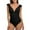 Black, variant on Women's One-Piece Swimsuit Ruffle Bathing Suit with Tummy Control Sexy Monokini Swimwear