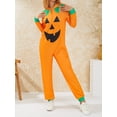 thumbnail image 5 of SAYOO Halloween Couple Jumpsuit Pajamas Print Long Sleeve Zip Hooded Romper Sleepwear for Women Men, 5 of 9