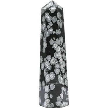 Snowflake Obsidian Crystal Tower Obelisk Point (3" to 4" INCH)