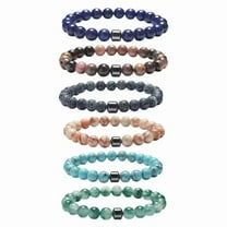 Natural Gemstone Bracelet Vintage Stone Beads Men Women Jewelry