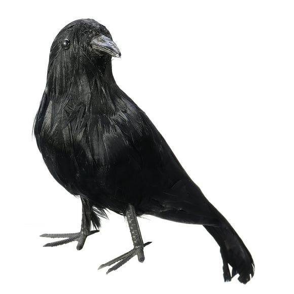 Nouveau Noir Effrayant à Plumes Réaliste Halloween Corbeau Corbeau Décor Jardin