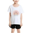 thumbnail image 3 of Girls Summer Tops Size 7/8 Loose Fit Graphic Tees Short Sleeve Cotton Rainbow Cute Blouses Casual Going Out Outfits, White, 12 Years, 3 of 7