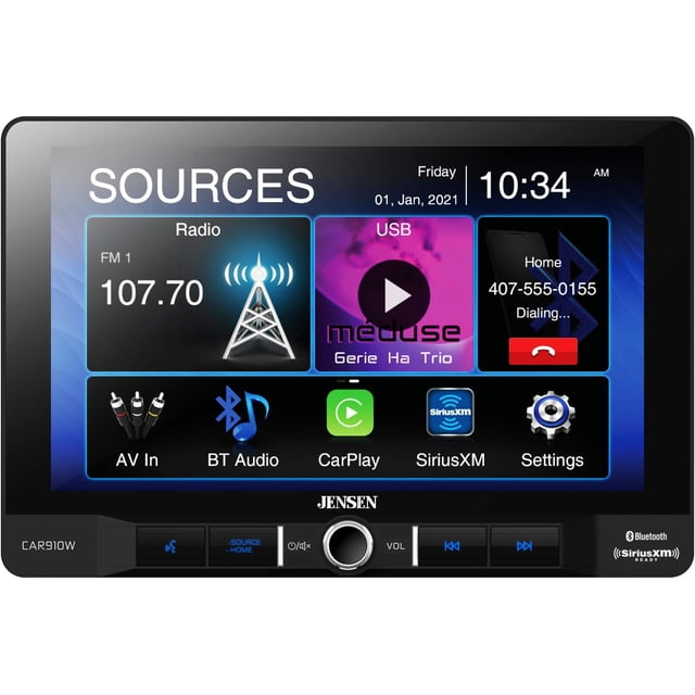 Receptor Multimedia Jensen CAR910W 9" con Apple CarPlay inalámbrico