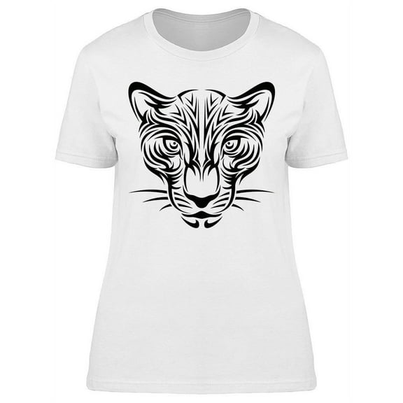 Jaguar Tribal Head Art T-Shirt Women -Image by Shutterstock, Female Medium