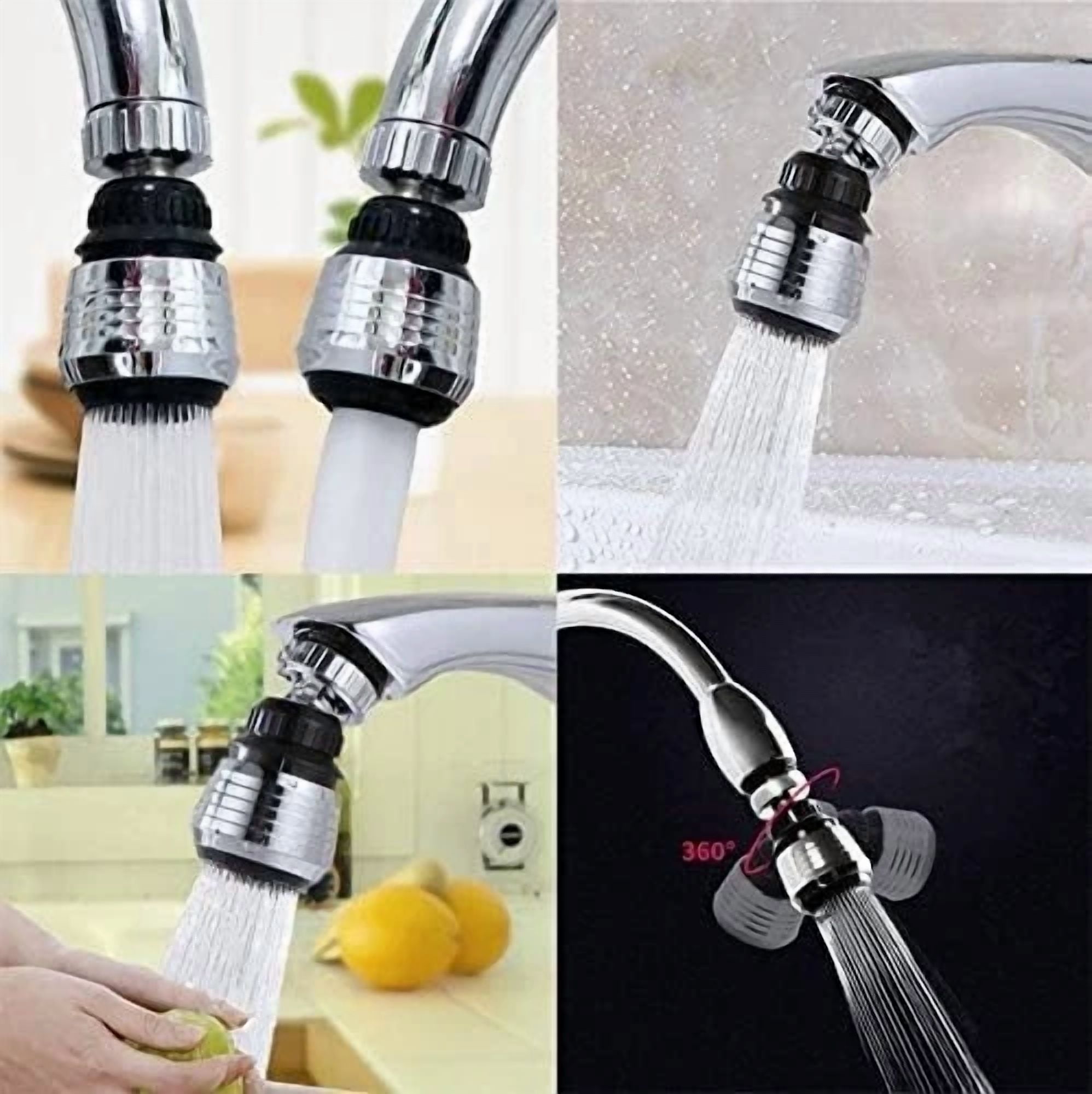 CIRCLE- 2Pcs 360 Degree Swivel Faucet Aerator Deluxe Water Saving Faucet Sprayer Water