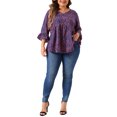 thumbnail image 2 of NOMADIC NOOK Plus Size Blouse for Women Babydoll Polka Dots 3/4 Sleeve Peplum Tops, 2 of 5