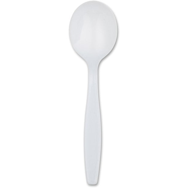 Details about   1000 Pack White Disposable Plastic Cutlery Spoons for To Go Meals Soups Desserts 