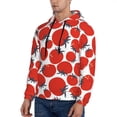 thumbnail image 3 of Fotbe Men's Hoodie with Hand Drawn Tomatoes Pattern - Kangaroo Pocket Pullover Hooded Sweatshirt, Perfect for Daily Wear, Travel, and Home-Small, 3 of 7