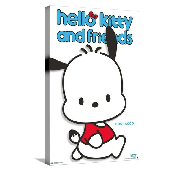 Hello Kitty and Friends: Hello - Pochacco Feature Series Canvas Wall Poster, 14.725" x 22.375"