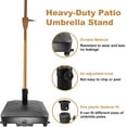 thumbnail image 4 of Ryanstar Racing Patio Umbrella Base 125 lb Water and Sand Filled Plastic Moving Heavy Duty Parasol Stand, Outdoor Flagpole Base, Removable Umbrella Base for Patio Garden Pool, 4 of 9