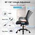 thumbnail image 7 of Home Office Desk Chair Mesh Computer Chair Adjustable Mid-Back Office Chair Back Support Rolling Swivel Task Chair with Arms and Lumbar Support for Adults, Black, 7 of 7