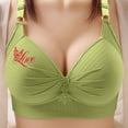 thumbnail image 2 of LNWUY Push up Bras for Women Plus Size Comfortable Printing Gathered Front Closure Bras Full Coverage No Underwire Everyday Bra Green XXXXL, 2 of 8