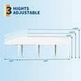 thumbnail image 4 of Danolapsi 10x30 Pop Up Canopy,Heavy Duty Outdoor Canopy Tent with Portable Roller Bag - 3 Adjustable Height, 4 Weight Bags, 8 Stakes & 6 Guy Ropes Included, 4 of 7