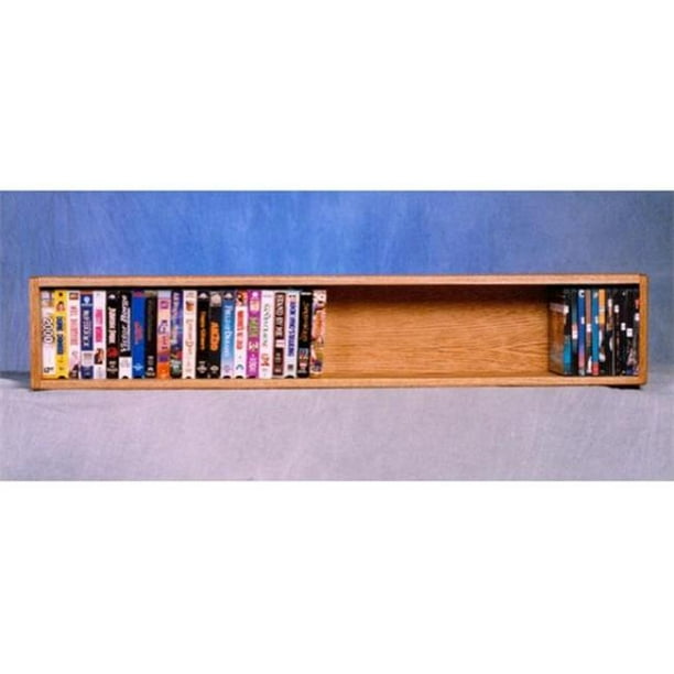 Wood Shed 108 4 W Solid Oak Wall Or Shelf Mount Dvd Vhs Tape Book Cabinet Walmart Com Walmart Com