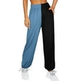 thumbnail image 3 of Biekopu Women Color Block Sweatpants Baggy High Waisted Jogger Pants Y2k Trendy Lounge Trousers with Pockets, 3 of 9