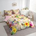 thumbnail image 3 of Castle Fairy Kids Teens Adults Flying Hummingbird Butterflies Twin Bedding Sets 7-Piece,Chic Floral Flowers Bedding Comforter Set Microfiber,Abstract Gradient Ombre Breathable Sheet Sets, 3 of 8