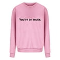 thumbnail image 4 of Cmfcve Women's Simple Sweatshirts Letter Print Long Sleeve Versatile Tops Crew Neck Loose Gym Pullover Tops, 4 of 6