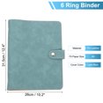 thumbnail image 2 of Cubierta de carpeta de cuero PU A5 de Uxcell, carpeta de anillas sueltas de 6 anillos, azul claro, 2 of 6