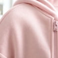 thumbnail image 4 of Abcomgle Zip Up Hoodies for Girls Kids Fleece Full-Zip School Jacket for Girls Cute Solid Teen Girls Sweatshirt Casual Fall Hooded Hoodies for Girls with Pockets, 4 of 5