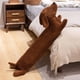 thumbnail image 2 of ¡Liquidación! Liuanngg Dachshund - Muñeco de poliéster de 110 cm, 43 pulgadas, peluche gigante de perro, cachorro de lobo, almohada para dormir de cuerpo largo para niños, Navidad., 2 of 6