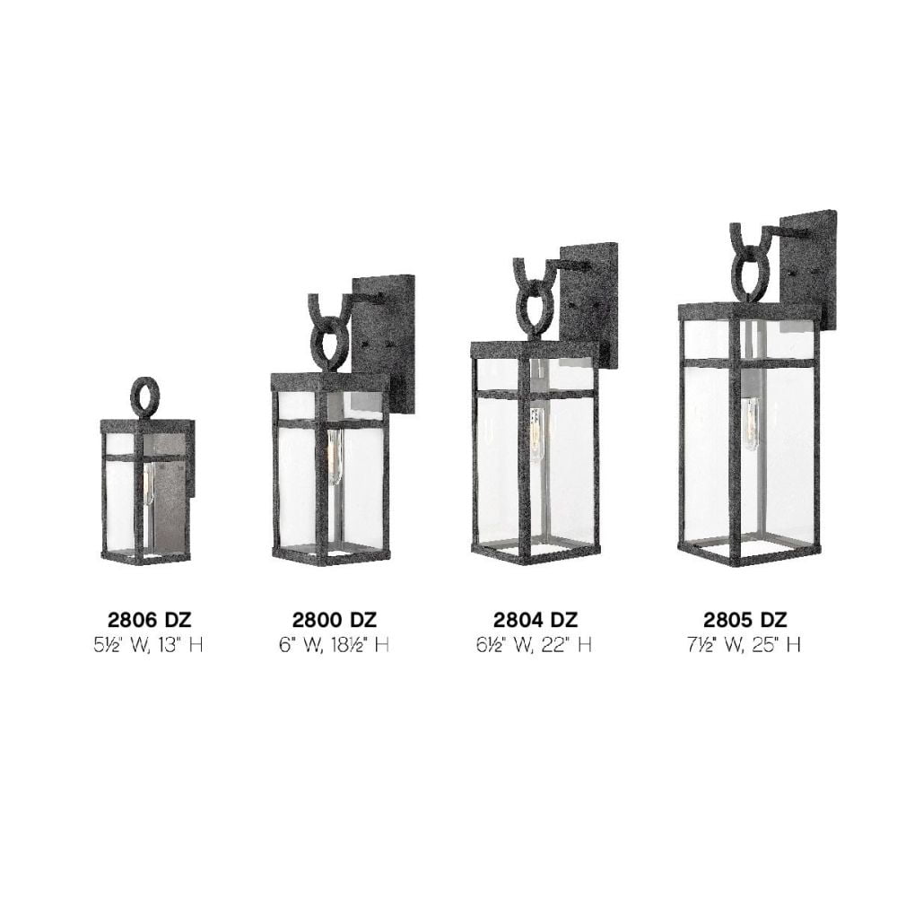 2806DZ Hinkley Lighting Porter - 1 Light Extra Small Outdoor Wall Lantern in Transitional Style - 5.5 Inches Wide by 13 Inches High-Aged Zinc