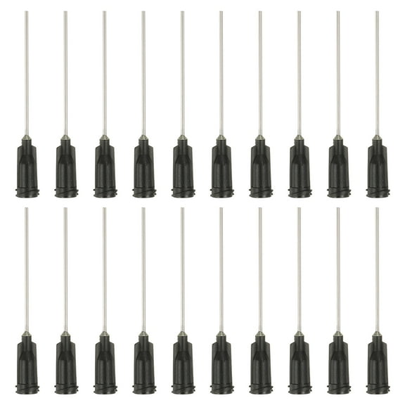 19Ga Dispensing Needles, 52PCS 1.5 Inch Industrial Blunt Tip Dispensing Needle Syringes with Luer Lock Needle for Refilling Liquid Inks Adhesive Glue Oil,Black