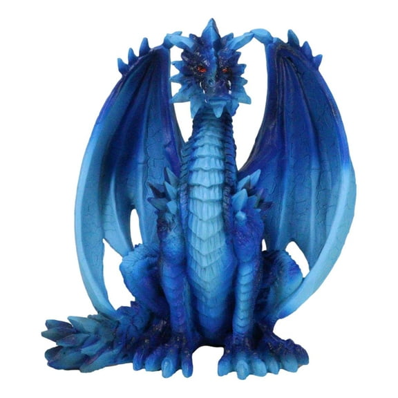 Ancient Guardian Blue Water Elemental and Ice Frozen Azure Dragon Figurine