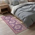 thumbnail image 4 of Area Rug with Tassels 2' x 4', Purple Bohemia Ethnic Pattern Kitchen Runner Rug for Hallway Bedroom Throw Rugs, Vintage Boho Geometric Soft Door Mat for Bathroom Entrance Living Room, 4 of 9
