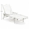 thumbnail image 2 of Outdoor Chaise Lounge Chair, Pool Lounge Chair with Adjustable Backrest, Heavy Duty HDPE Patio Recliner with Wheels for Patio Poolside, 2 of 10