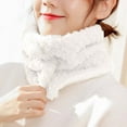 thumbnail image 3 of UTSJKR Neck Warmer Winter Warm Infinity Scarf Button Double-Layer Thick Sherpa Fleece Windproof Scarves for Women Men White, 3 of 3