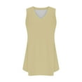 thumbnail image 6 of Mrat Baseball Tank Tops for Women Fashion Women's Spring/Summer Solid Color Casual V-Neck Sleeveless Tops Tank Tops S-127 Khaki M, 6 of 8