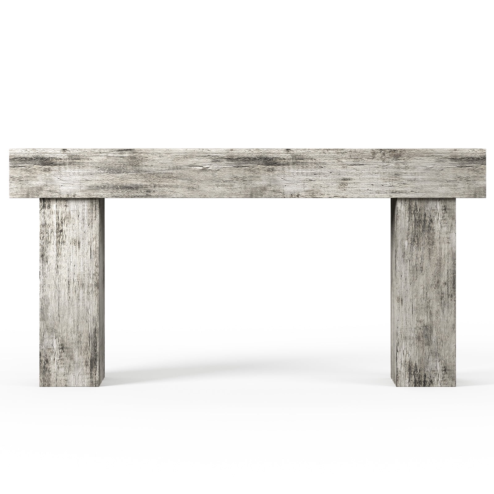 Doubleslee 63 Inch Long Entryway Table, Farmhouse Wood ConsoleTable Behind Couch, Industrial Hallway Accent Table for Living Room（Farmhouse White)