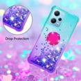 thumbnail image 5 of Slim Fit Phone Case for Redmi Note 12 4G, Bling Shiny Quicksand Effect TPU Bumper Case with Four Corners Heavy Anti-Fall Protection for Redmi Note 12 4G,Blue Purple, 5 of 7