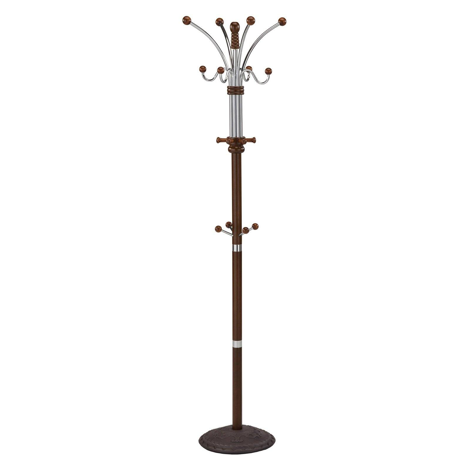 Cortesi Home Lava Coat Rack in White Lacquer Wood and Chrome Accents White Marble CH-CR420755