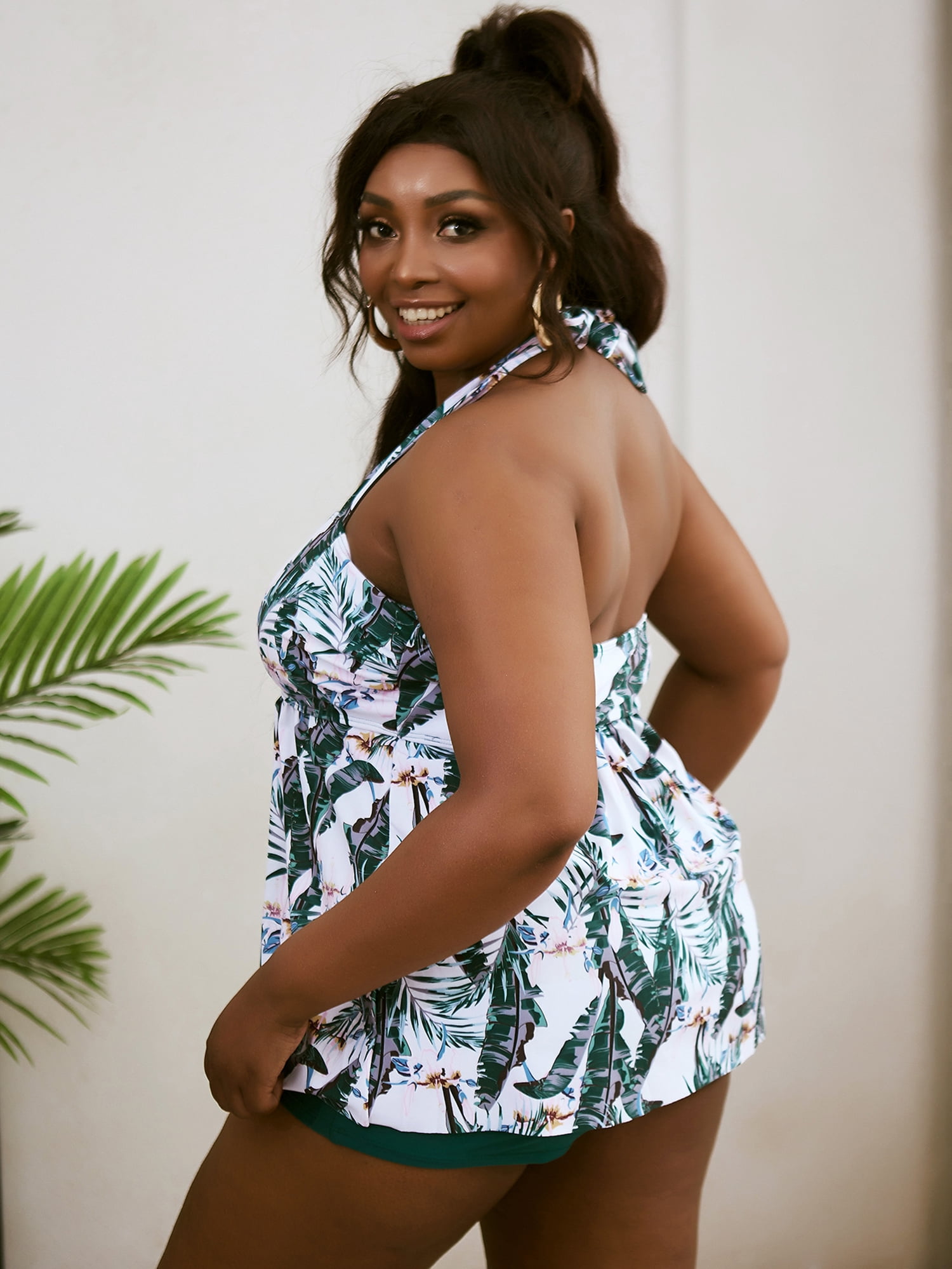 plus size halter top tankini bathing suits