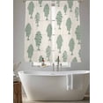 thumbnail image 5 of Marine Life Sheer Curtains 2 Panels Set Vintage Ocean Green Fish Silhouettes Stripes Linen Texture Sheer Window Curtains Light Filtering Rod Pocket Voile Drapes for Bedroom Living Room 52"x63", 5 of 8