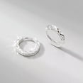 thumbnail image 2 of QQTDFG Women Sterling Silver Sparking Diamond Cut Square Round Hoop Earrings A4281-default, 2 of 9