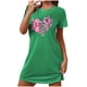 thumbnail image 2 of Camisón corto de talla grande para mujer, camisón de manga corta con estampado de pecho a la moda, camisón para mujer, 2 of 8