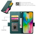 thumbnail image 4 of For IPhone 15 Pro Max Wallet Case Flip Card Holder,PU Leather Side Buckle Magnetic Frosted Women Men Cover,Dark green,For iPhone 15 Pro Max, 4 of 7