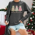 thumbnail image 2 of Fiaer Merry Christmas Womens Sweatshirts Funny Xmas Tree Graphic Plus Size Tops Crew Neck Long Sleeve Comfort Holiday Pullover Grey XL, 2 of 4