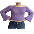 thumbnail image 4 of Femmes Pull Crop Top Y2k Tricot au Crochet Pull-Over Manches Longues, 4 of 6