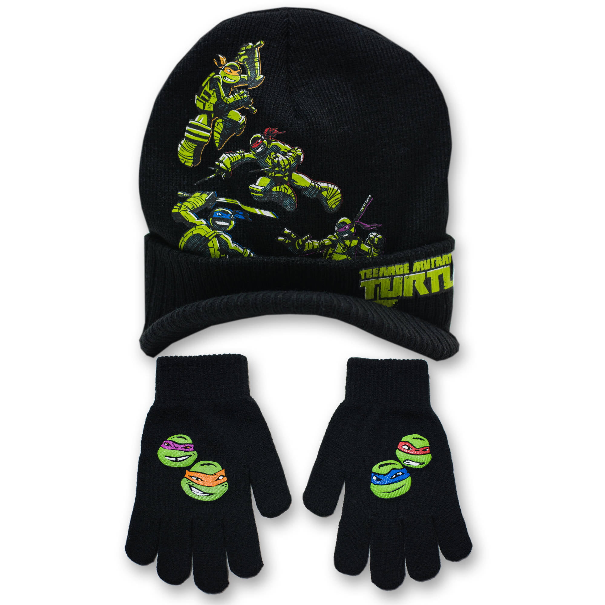 Teenage Mutant Ninja Turtles TMNT Boys Winter Hat and Gloves Set 