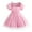 Pink, variant on XIYON Girl's Dresses Cute Trendy Girls Dresses For Everyday Wear Casual Outings Outdoor Adventures Stylish Round Neck Puff Sleeve Dress 3-4 Y