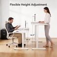 thumbnail image 3 of CHITOOMA Glass Top 48" x 24" Electric Standing Desk with Drawer,  Height Adjustable Sit Stand Desk for Home Office, White, 3 of 8