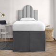 thumbnail image 2 of CCNY Dorm Room Bed Skirt Pleated Pattern 100% Microfiber Dark Gray Twin XL 36" Drop Length Dorm Bed Skirts, 2 of 6