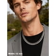 thumbnail image 3 of U7 Chunky Miami Cuban Link Chain for Men Women 12MM Wide 22 Inch Stainless Steel Franco Curb Necklace Punk Rapper Birthday Father's Day Jewelry Gift for Him Son Husband, 3 of 9